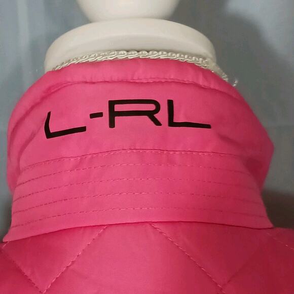 LRL Puffer Vest Reversible Pink Black Quilted Medium EUC - Picture 5 of 9